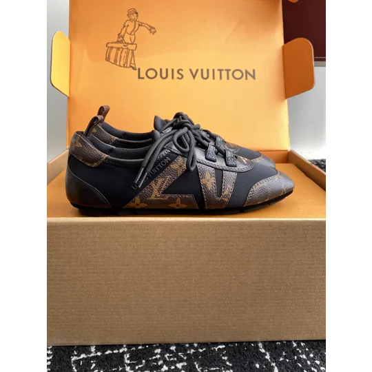 Louis Vuitton Suede Calfskin LV Sneakerina Sneakers Brown