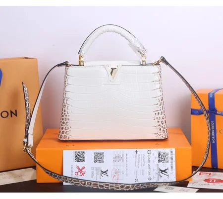 Full Leather Lychee Grain Wristband Flap Women's Crossbody Bag 9 49740 Crocodile Exclusive Rea