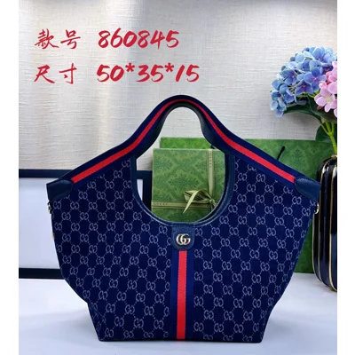 GUCCI GIGLIO GG DENIM TOTE