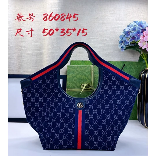 GUCCI GIGLIO GG DENIM TOTE