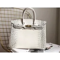 Luxury Crocodile-Embossed Top-Grain Cowhide Handbag
