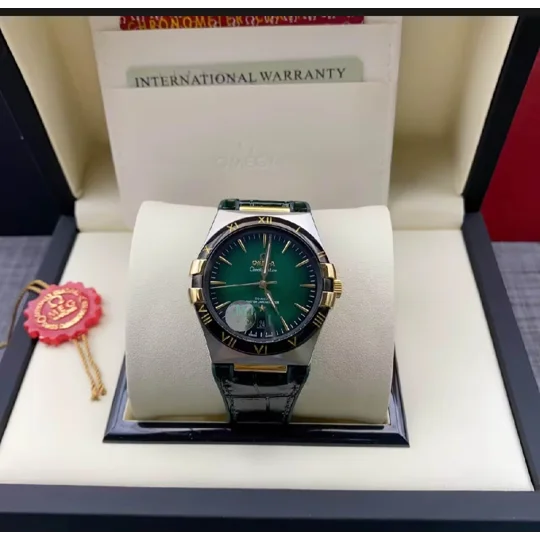 Constellation 41 mm, steel ‑ Sedna™ gold on leather strap and Pie-Pan Green Dial 140.13.39.21.10.001