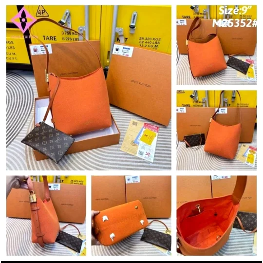 LV Luxury Suede Hobo Shoulder Bag with Monogram Pouch M14416 Low Key All In BB
