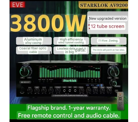 Starklok AV-9200BT 5.1 Channel Karaoke Amplifier with Bluetooth 5.0