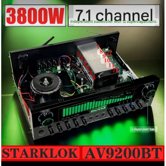 Starklok AV-9200BT 5.1 Channel Karaoke Amplifier with Bluetooth 5.0