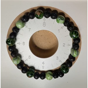 Swirly Green and Lava Beads
