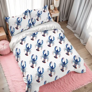 Crawfish Print Full Size Duvet Cover Set