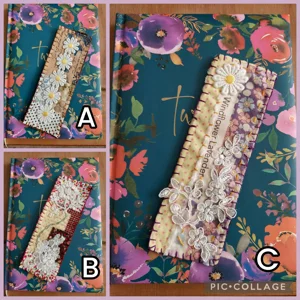 Handmade Fabric Bookmark - Patchwork and wool backing