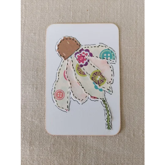 Handmade Flower Collage Notecard - Eco Friendly Flat Card (A6)