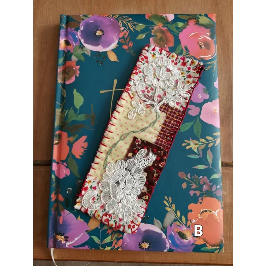 Handmade Fabric Bookmark - Patchwork and wool backing