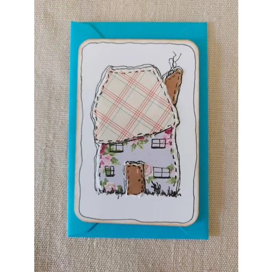 Handmade Cottage Collage Notecard - Eco Friendly Flat Card (A6)