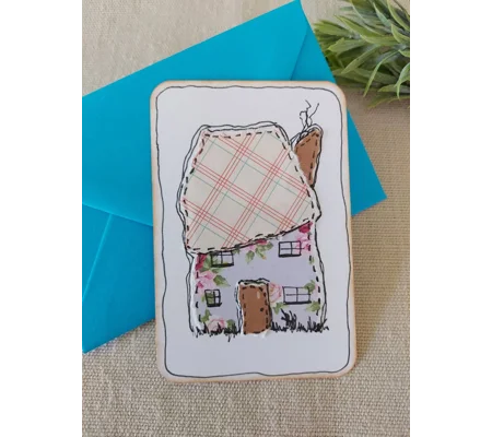 Handmade Cottage Collage Notecard - Eco Friendly Flat Card (A6)