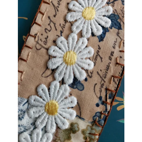 Handmade Fabric Bookmark - Patchwork and wool backing