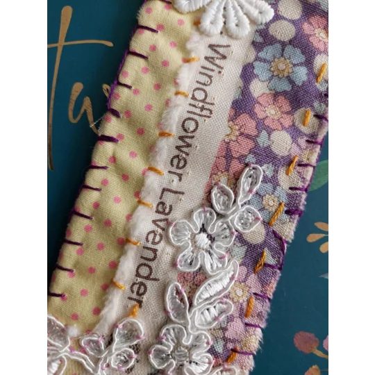 Handmade Fabric Bookmark - Patchwork and wool backing