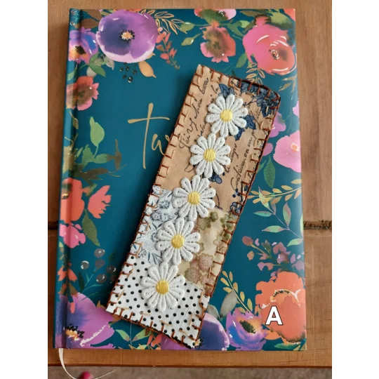 Handmade Fabric Bookmark - Patchwork and wool backing