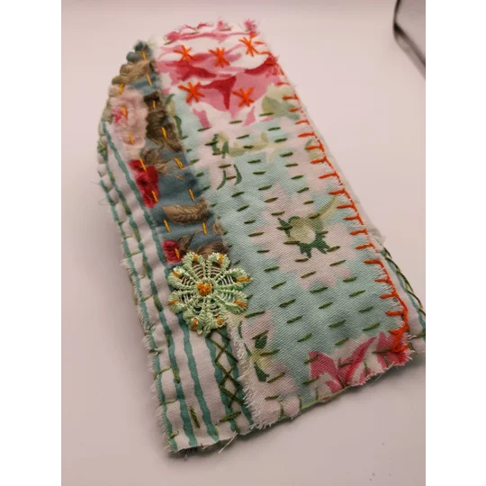 Hand-stitched Eyeglasses Case - Floral Patchwork Design