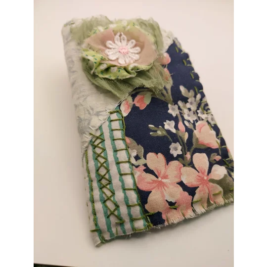 Hand-stitched Eyeglasses Case - Floral Patchwork Design