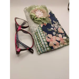 Hand-stitched Eyeglasses Case - Floral Patchwork Design
