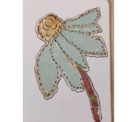 Handmade Flower Collage Notecard - Eco Friendly Flat Card (A6)