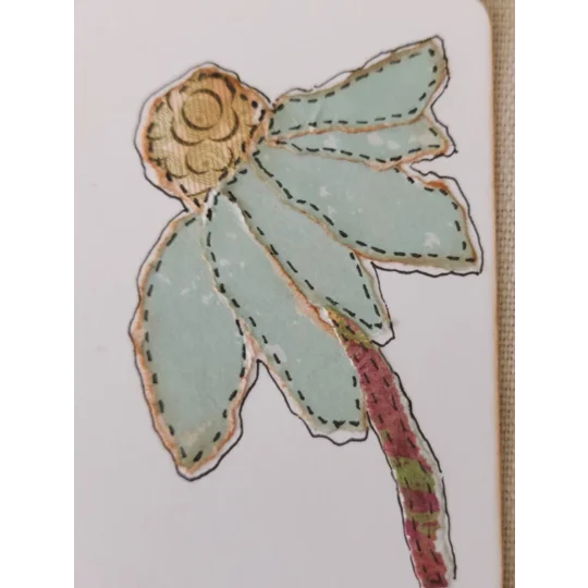 Handmade Flower Collage Notecard - Eco Friendly Flat Card (A6)