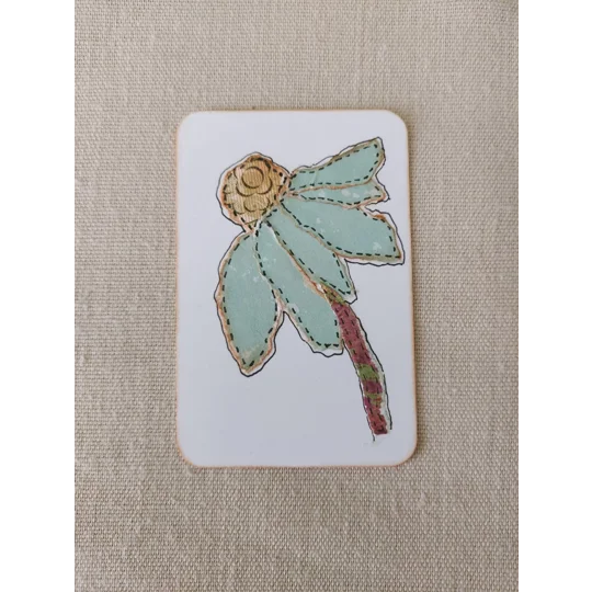 Handmade Flower Collage Notecard - Eco Friendly Flat Card (A6)