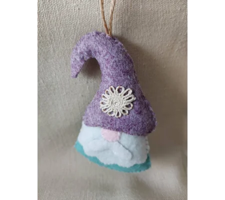 Gnome Felt Hanging Decoration - Purple