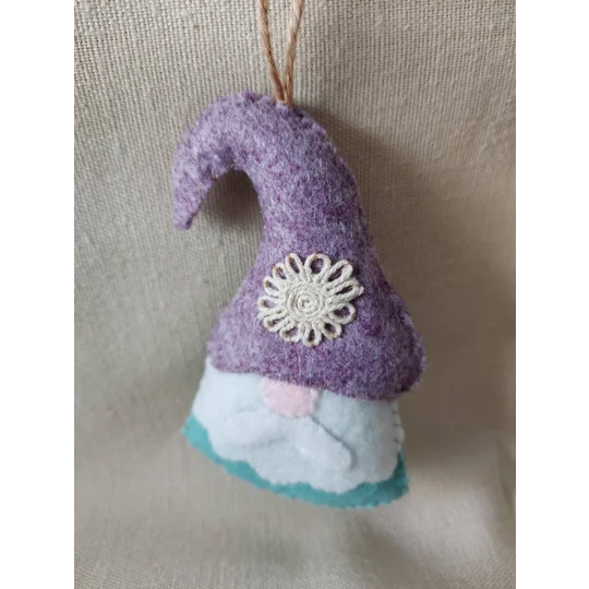 Gnome Felt Hanging Decoration - Purple