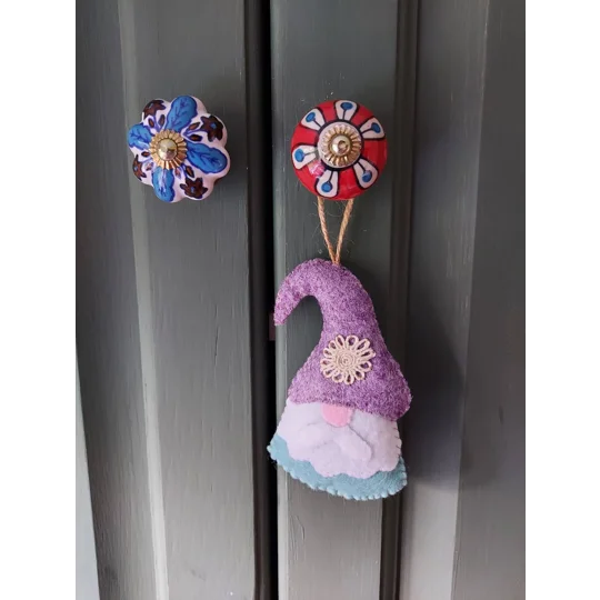 Gnome Felt Hanging Decoration - Purple