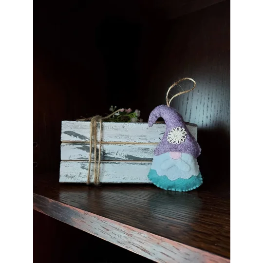Gnome Felt Hanging Decoration - Purple