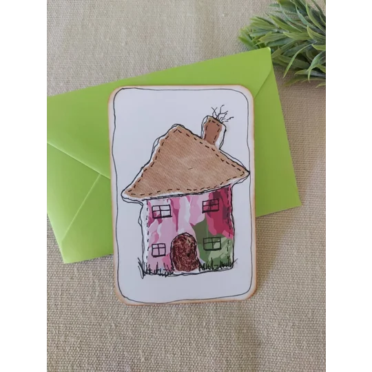 Handmade Cottage Collage Notecard - Eco Friendly Flat Card (A6)