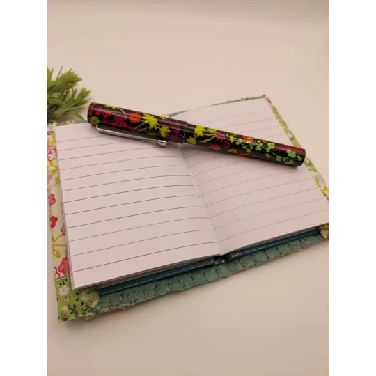 Small Notebook with removable fabric cover - free pen