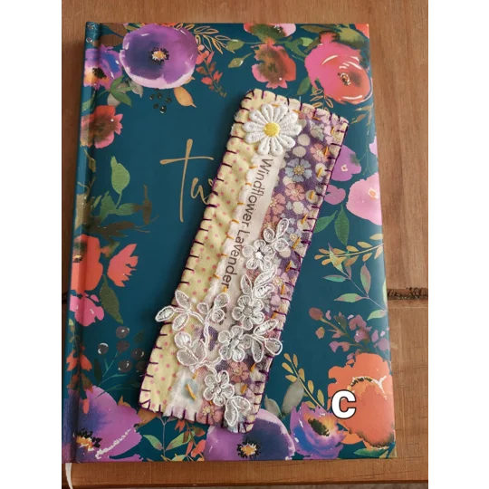 Handmade Fabric Bookmark - Patchwork and wool backing