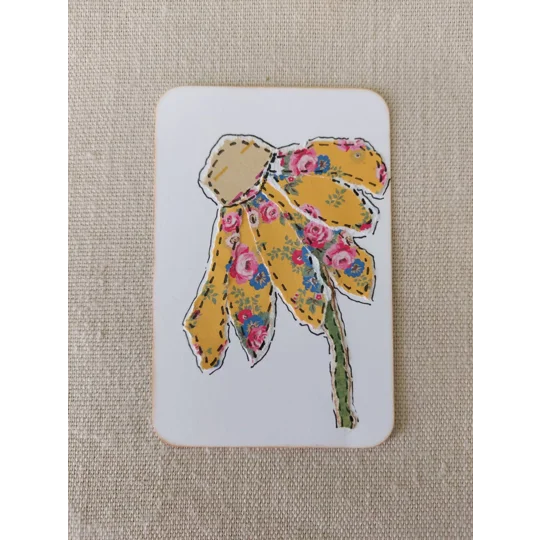 Handmade Flower Collage Notecard - Eco Friendly Flat Card (A6)