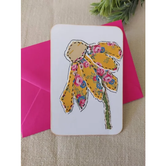 Handmade Flower Collage Notecard - Eco Friendly Flat Card (A6)