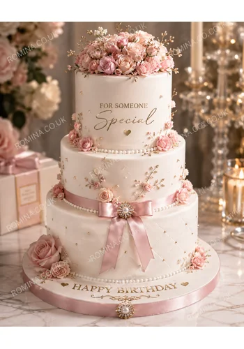 BLUSH QUEEN  personalised virtual luxury birthday cake,
