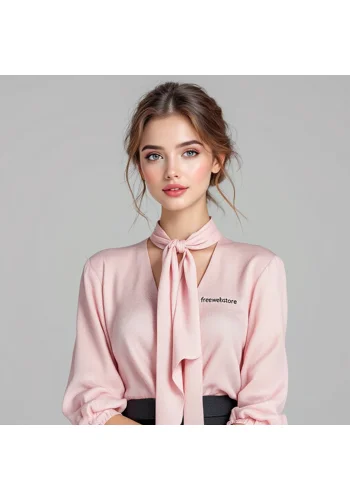 Pink Tie Neck Blouse