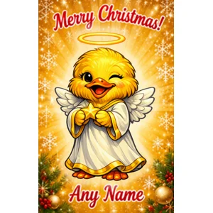 Angel duck Personalised Christmas Card
