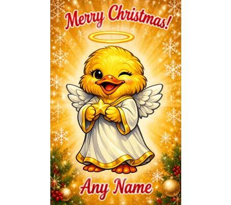 Angel duck Personalised Christmas Card