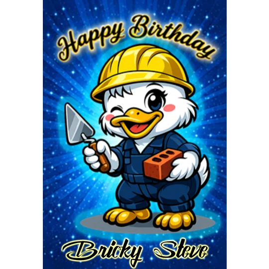 Bricklayer personalised birthday card