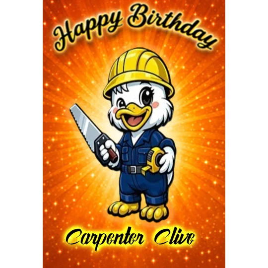 Carpenter personalised birthday card