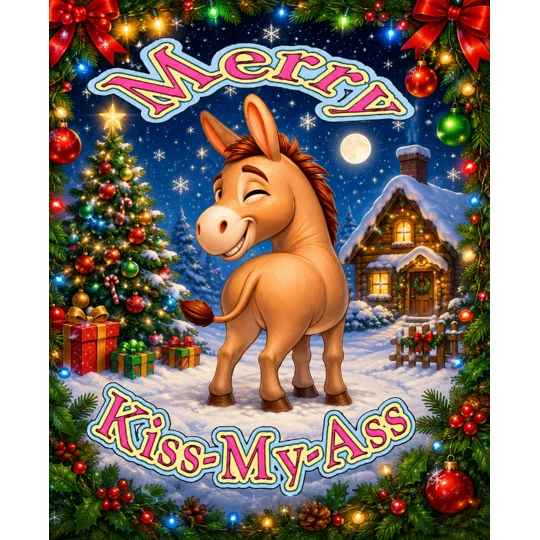 Funny / rude Christmas donkey.