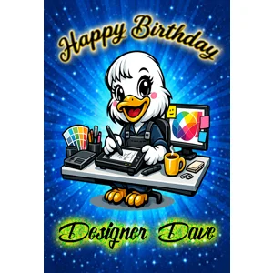 Designer personalised birthday card