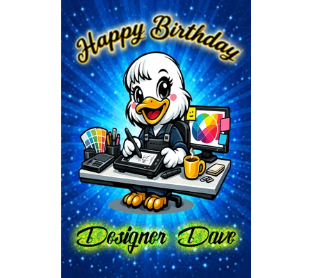 Designer personalised birthday card