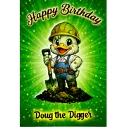 groundworker personalised birthday card