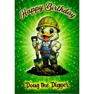 groundworker personalised birthday card