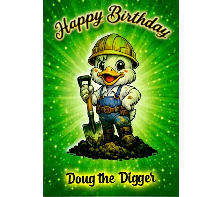 groundworker personalised birthday card
