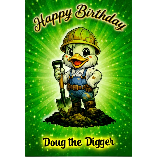 groundworker personalised birthday card