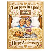 Two peas in a pod. Anniversary card.