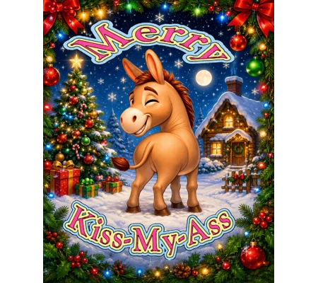 Funny / rude Christmas donkey.