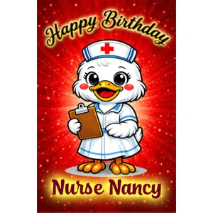 Nurse personalised birthday card.